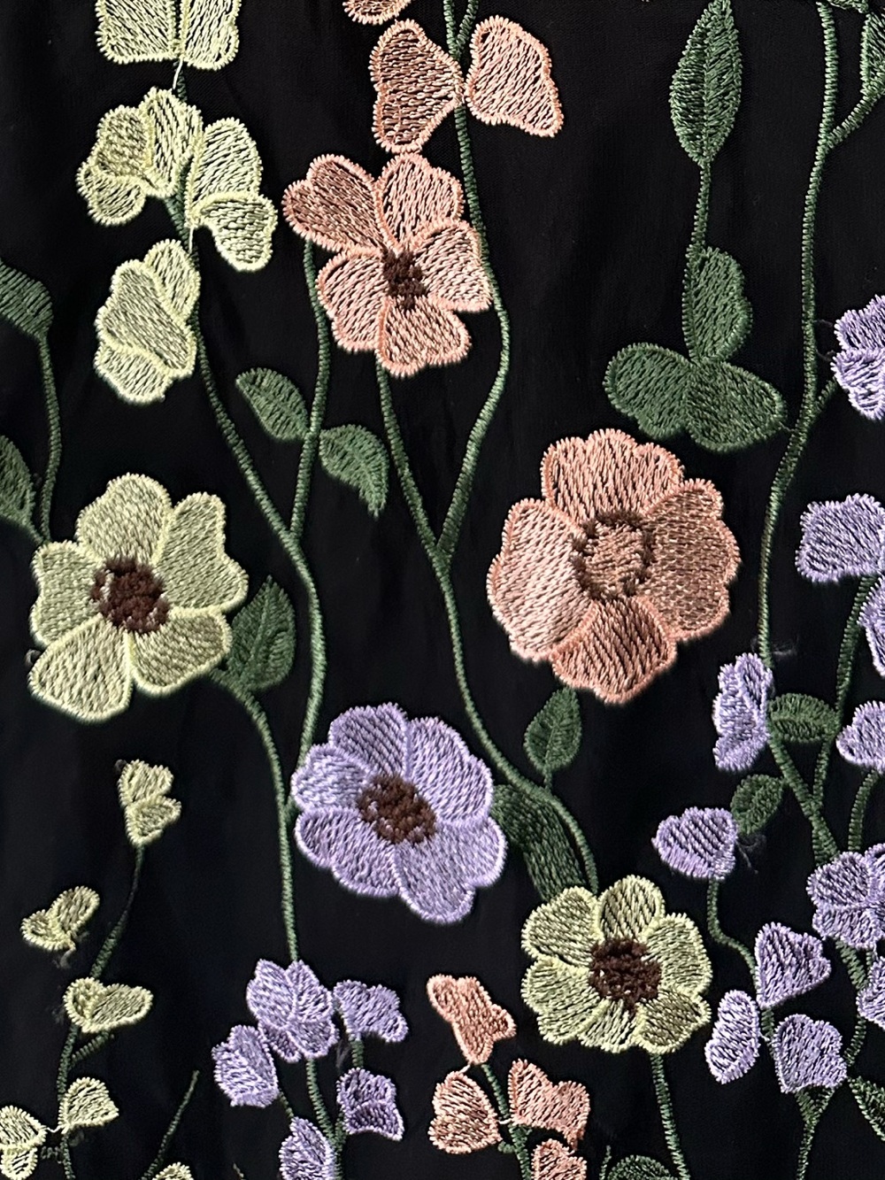NWT Just Me Leanne Black Floral Embroidered Halter Midi Dress Size Large - Picture 5 of 6